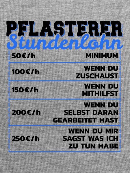 Pflasterer Stundenlohn Steinsetzer Lohn Geschenk