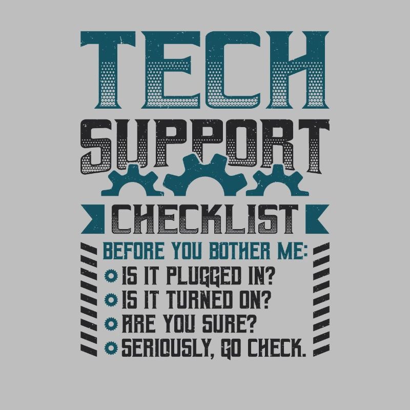 Funny Tech Support Checkliste Helpdesk