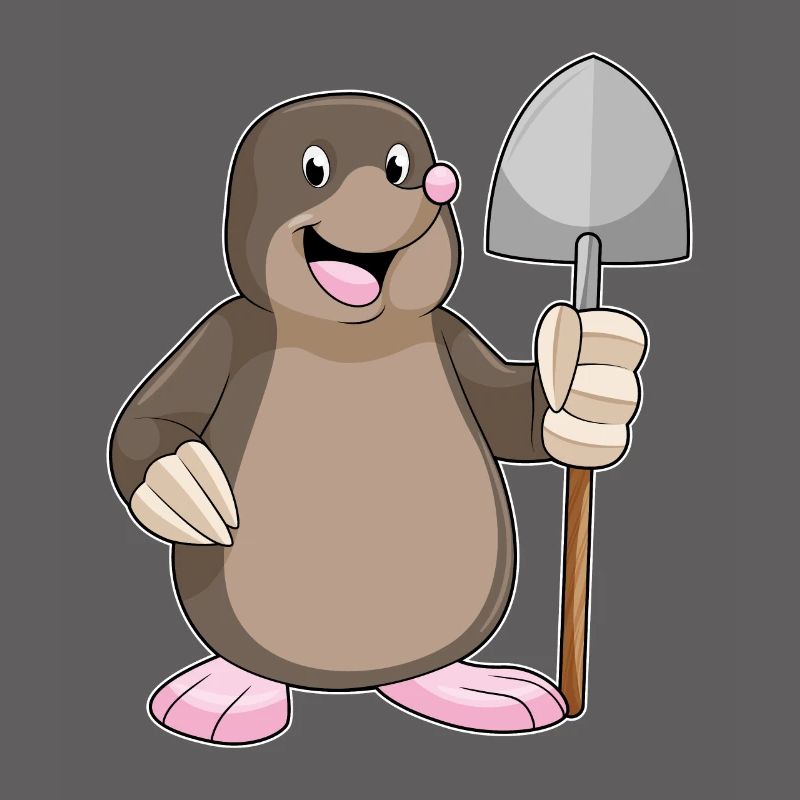 Mole with shovel