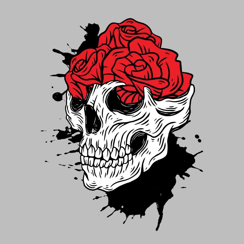 Skulls and Roses Gothic Bones Skeleton Death