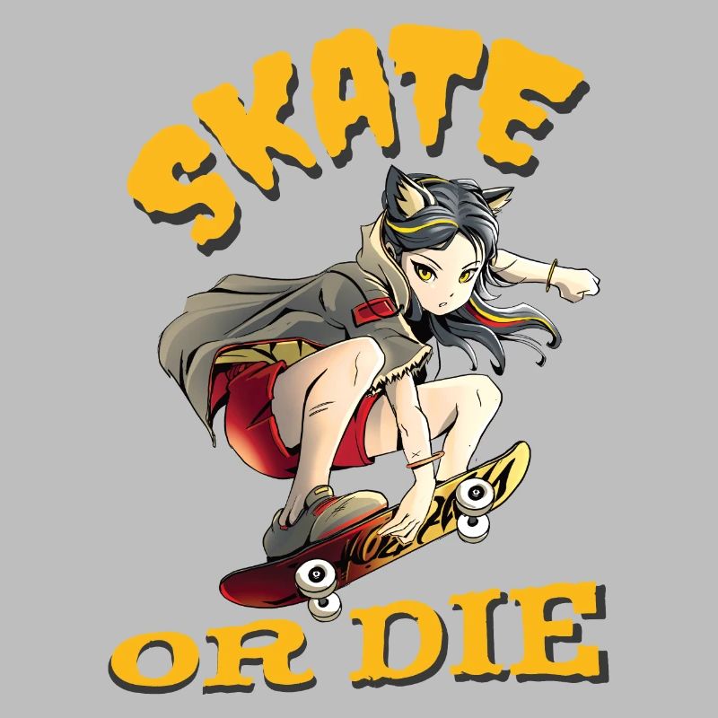 Skate oder stirb Skateboarder Anime Mädchen