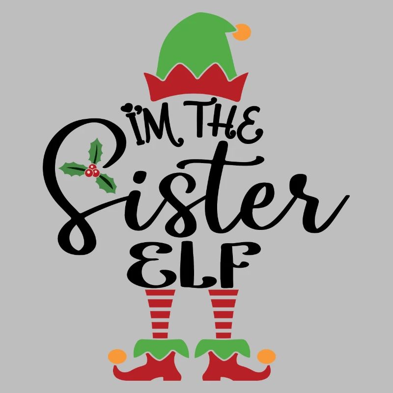 Schwester Elf süßes lustiges passendes Weihnachtskostüm