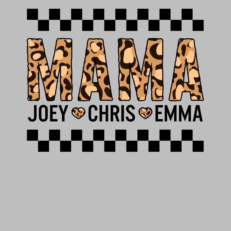 Mutter-Shirt, Mama Leopard Print Customize Tee,