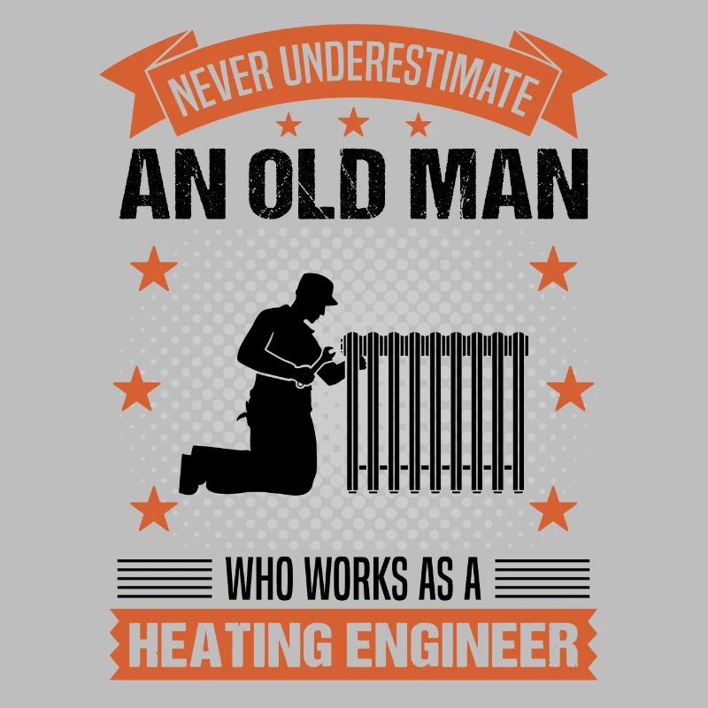 Heating engineer Old man saying gentlemen gift