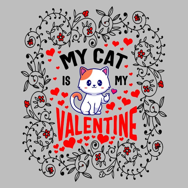 Chemise de Saint-Valentin, mon chat est mon chat de Saint-Valentin