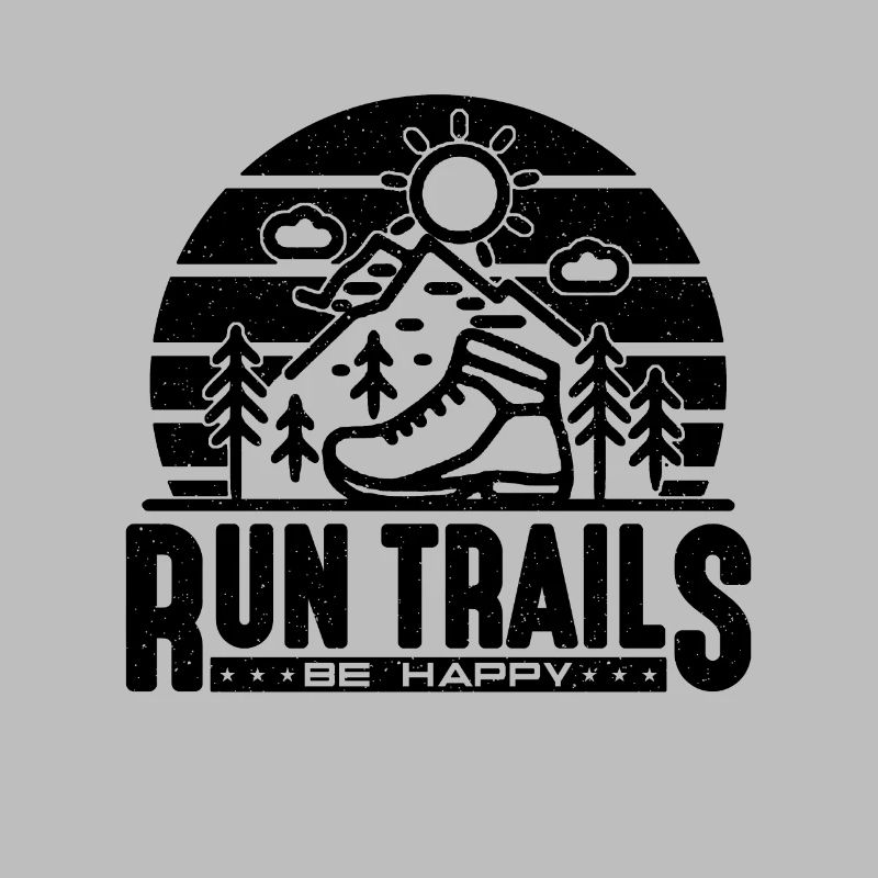 Run Trails Be Happy Retro Marathoner Trail Runner