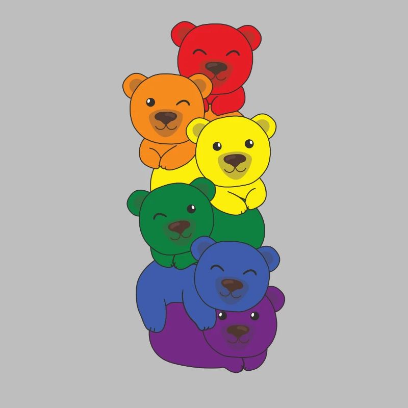 Rainbow Flag Pride LGBTQ Mignon Bear Stack