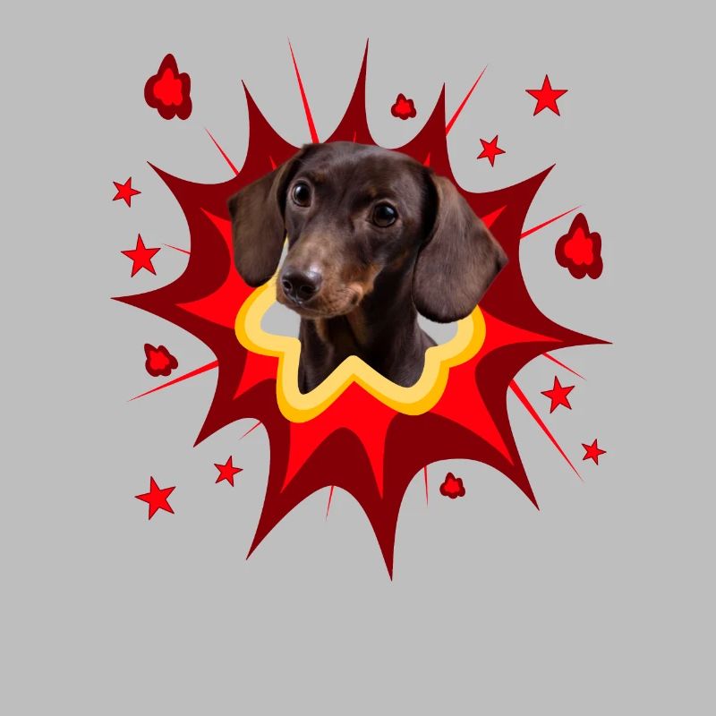 Conception de chien comique - Pow - Teckel