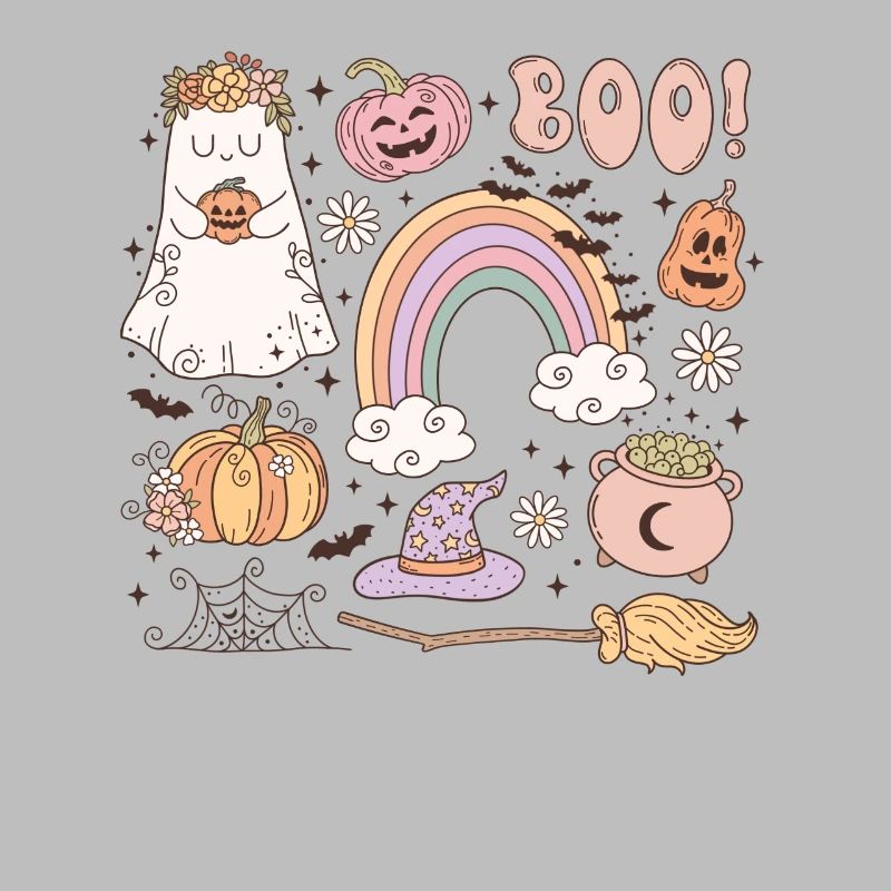 Rétro Halloween Elements: Ghost, Pumpkin et Magic