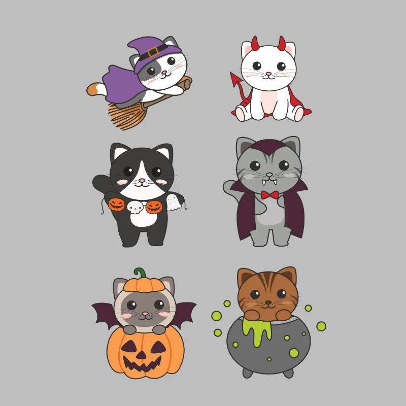 Chat Halloween Devil Pumpkin Vampire Costume