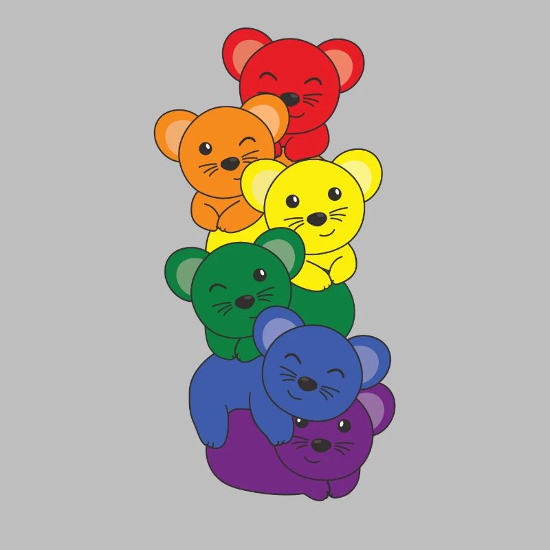 Rainbow Flag Pride LGBTQ Cute Mouse Stack