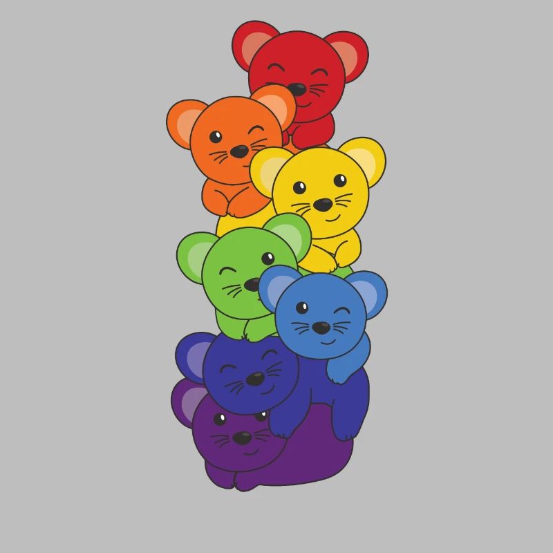 Rainbow Flag Pride LGBTQ Cute Mouse Stack