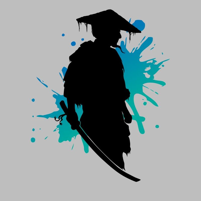 Samurai Kampfgeist Tinte Splash Kunst