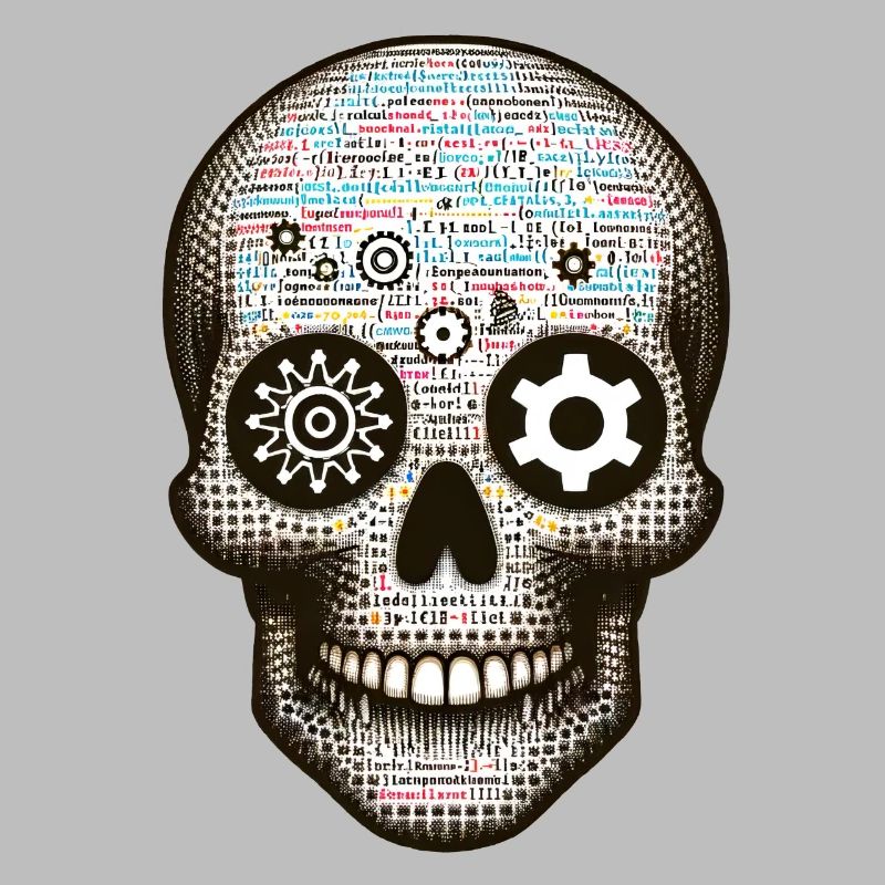 Code Master Skull Tee Programmer's Digital Matrix