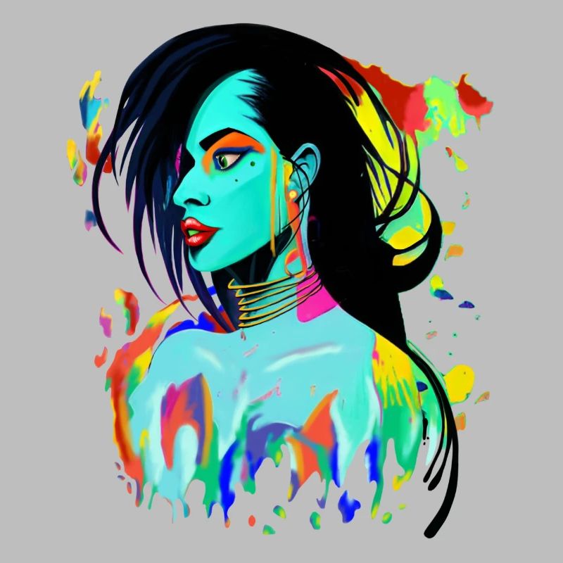 Explosion de couleurs de portrait néon