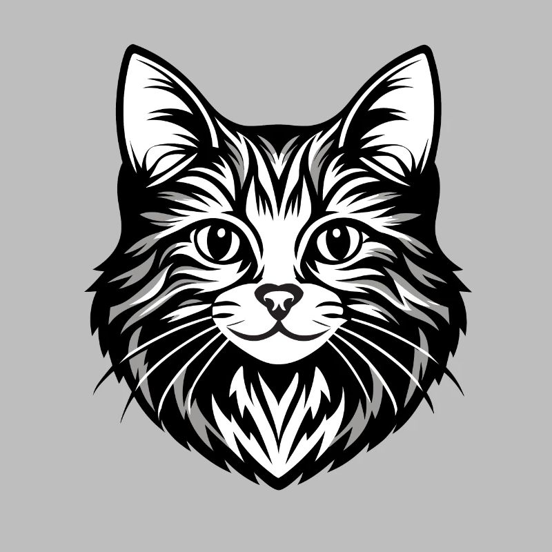Illustration complexe de visage de chat