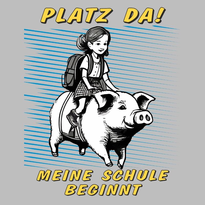 SCHWEIN KIND MÄDCHEN SCHULE BEGINNT