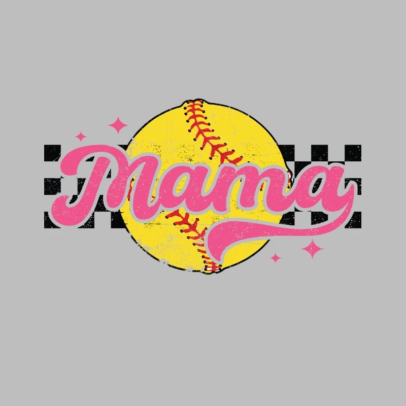 Karierter Softballl Mama Muttertag