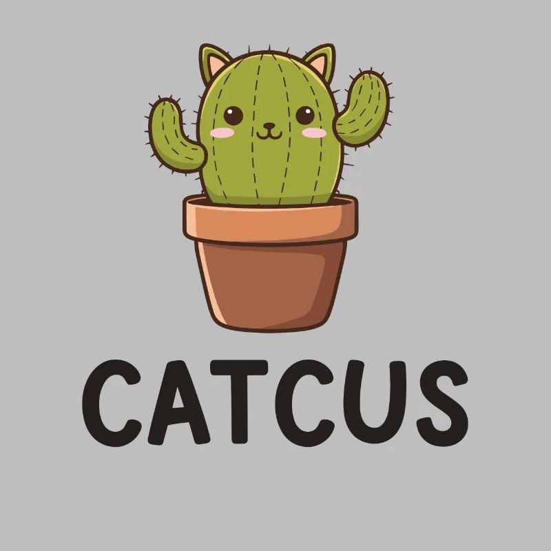 Catcus Cactus Chat Mignon Cat Humour Mexicain