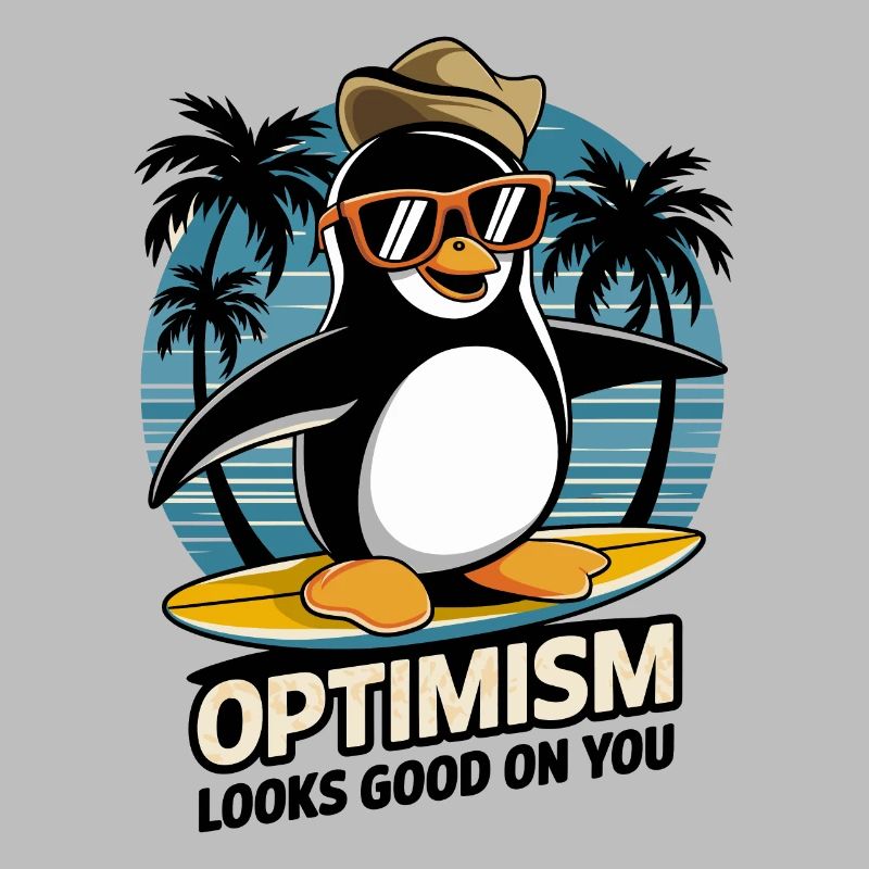 Optimismus Steht Dir Gut Surfen Pinguin
