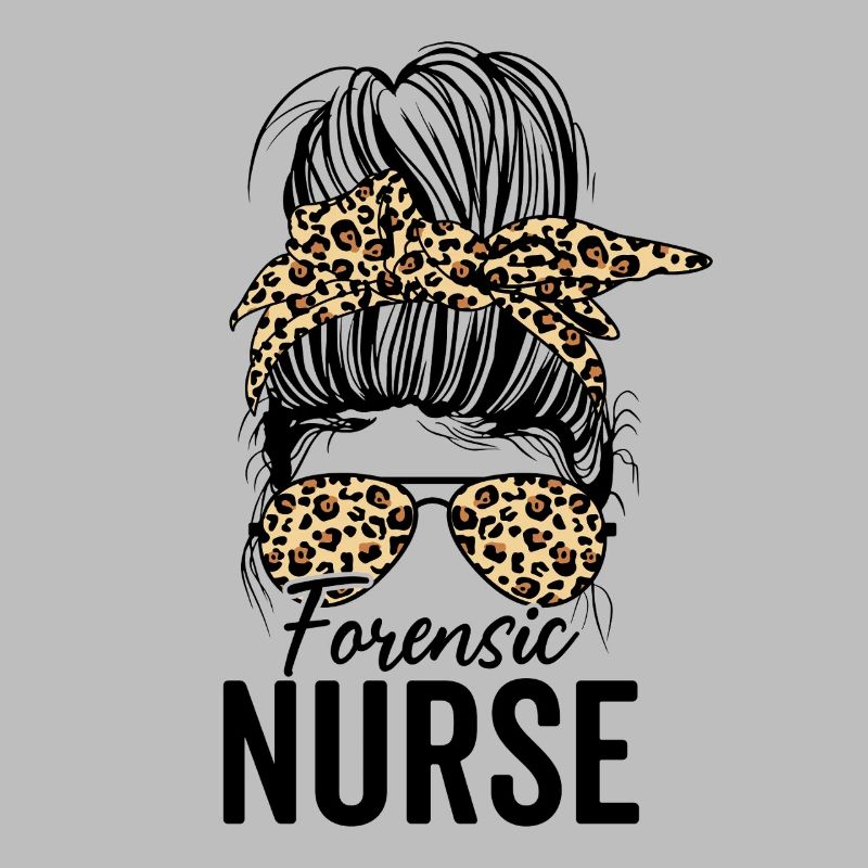 Forensic Nurse Practitioner Messy Bun Leopard