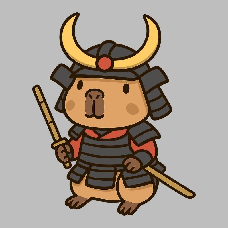 Samurai Capybara – Brave & Serene ⚔️🦫