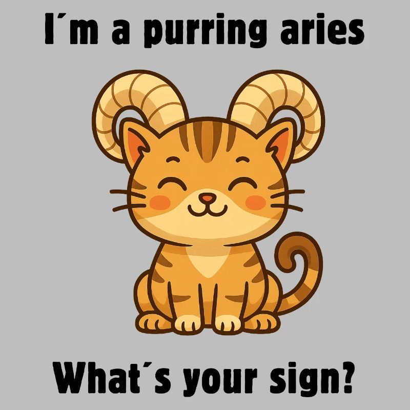 Süße Widder Katze – Starkes Sternzeichen Design