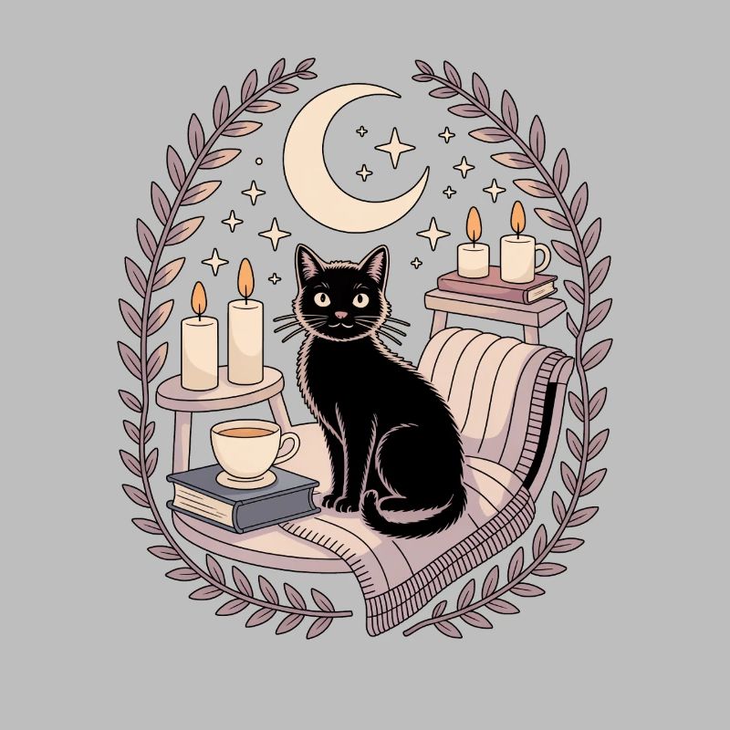 Sortilège de lune gothique gothique doux, douillet, chat