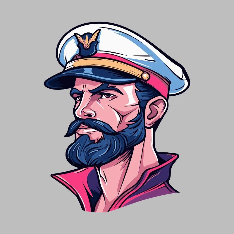 Captain in Neon Comic Style