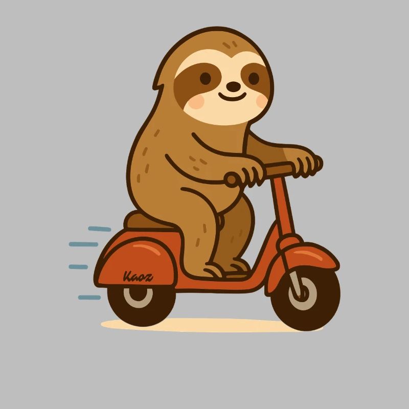 Faultier auf Roller