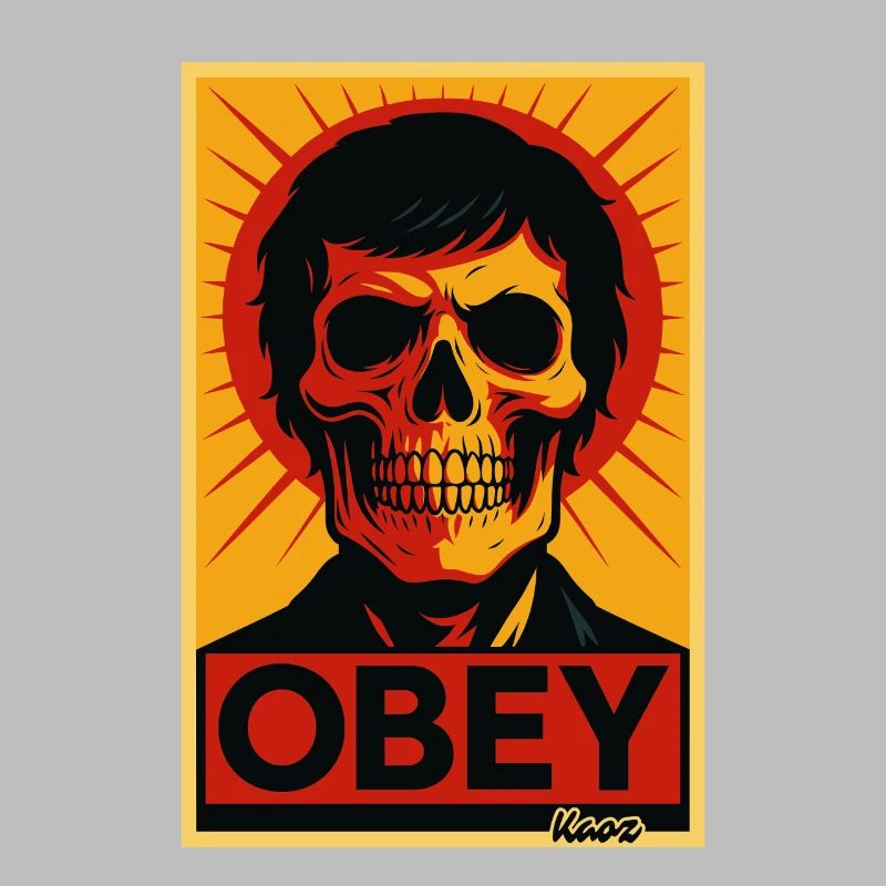 Affiche pop art Skull Rays