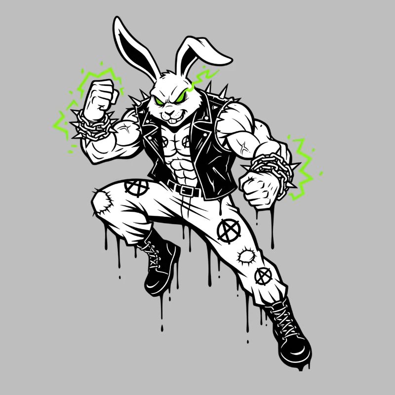 Heavy Metal Easter Bunny Rocker Easter Hardcore Bunny