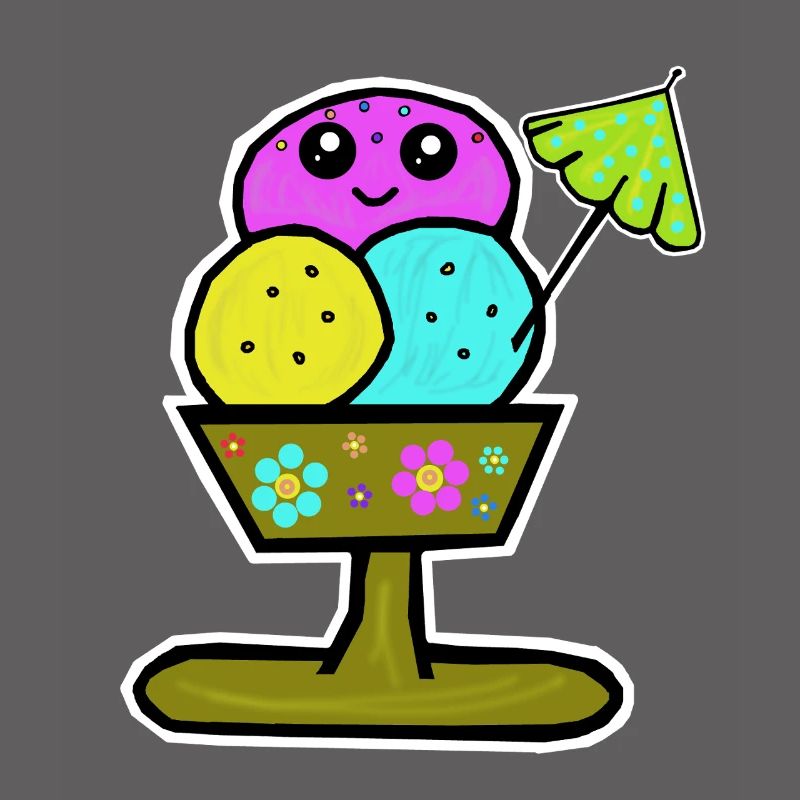 Bunter Eisbecher Eiscreme Eiskreme Eis