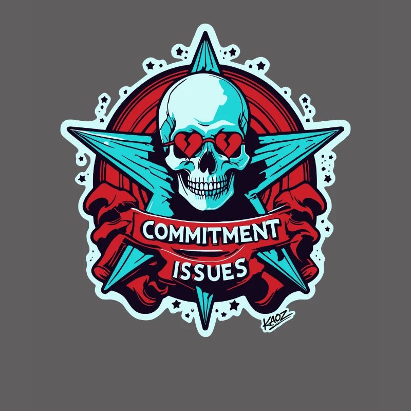 Commitment Issues Skull Badge