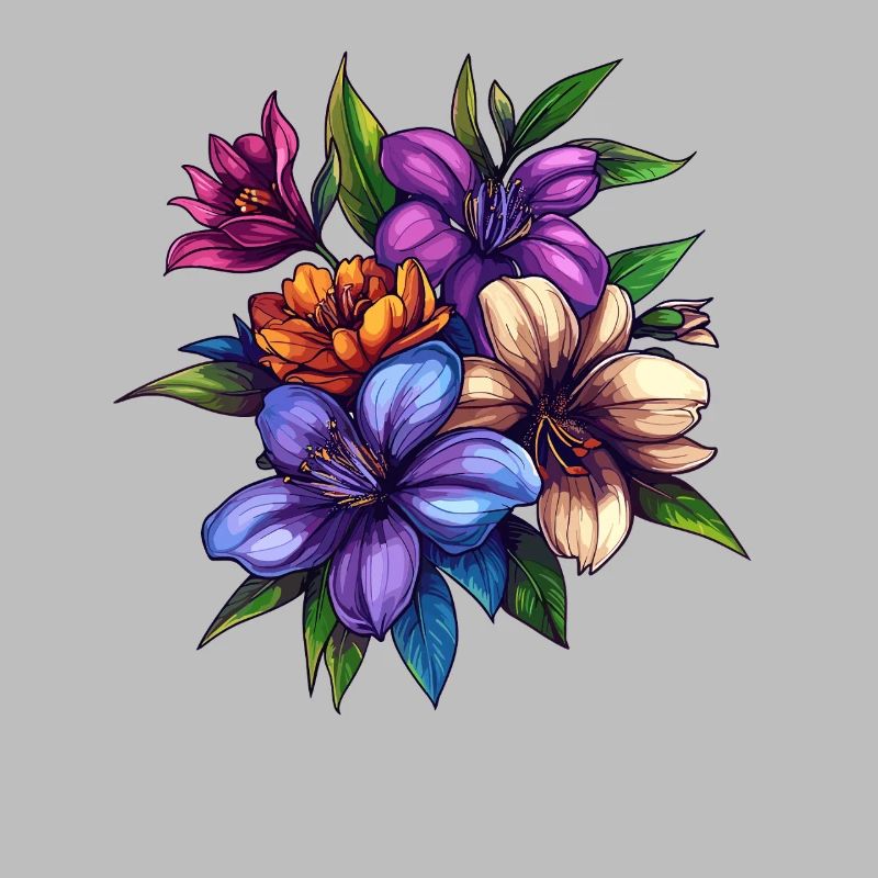 Bouquet de fleurs tropicales – Explosion de couleurs