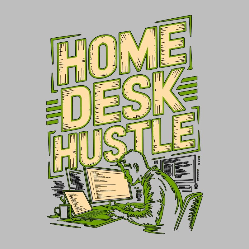 Remote Developer Home Desk Hustle Remote Coder