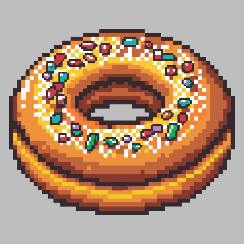 Icône de pixel en forme de beignet