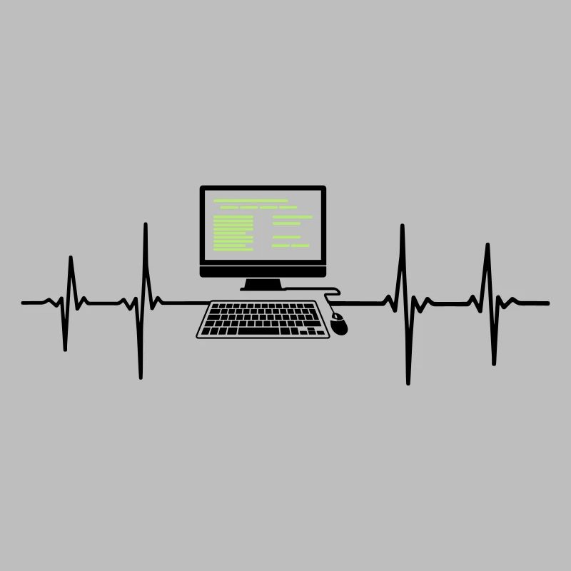 Ordinateur EKG programmeur de rythme cardiaque pc nerd