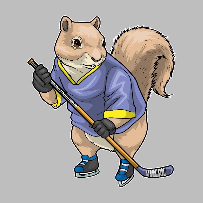 Eichhörnchen Eishockey Eishockeyschläger