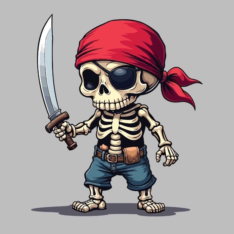Squelette de pirate avec épée