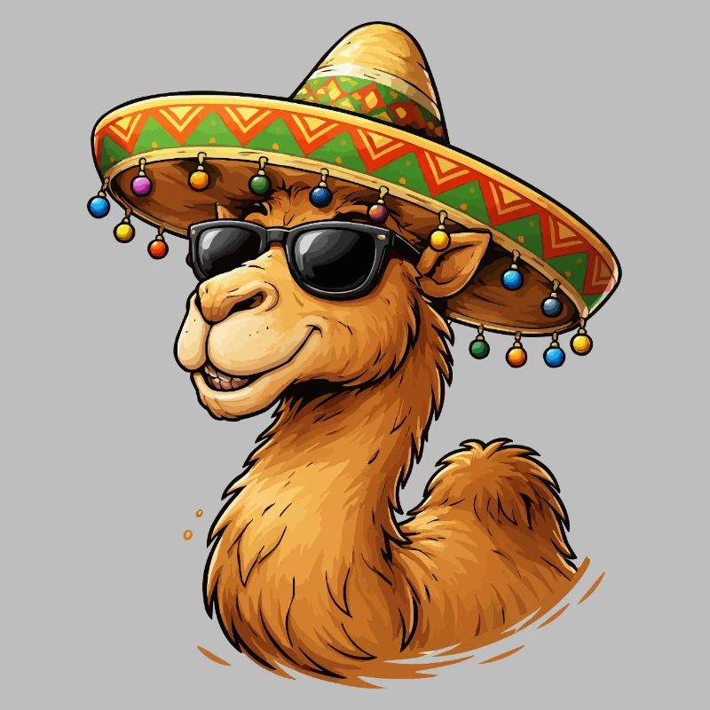 Kamel Lächeln mit Sombrero