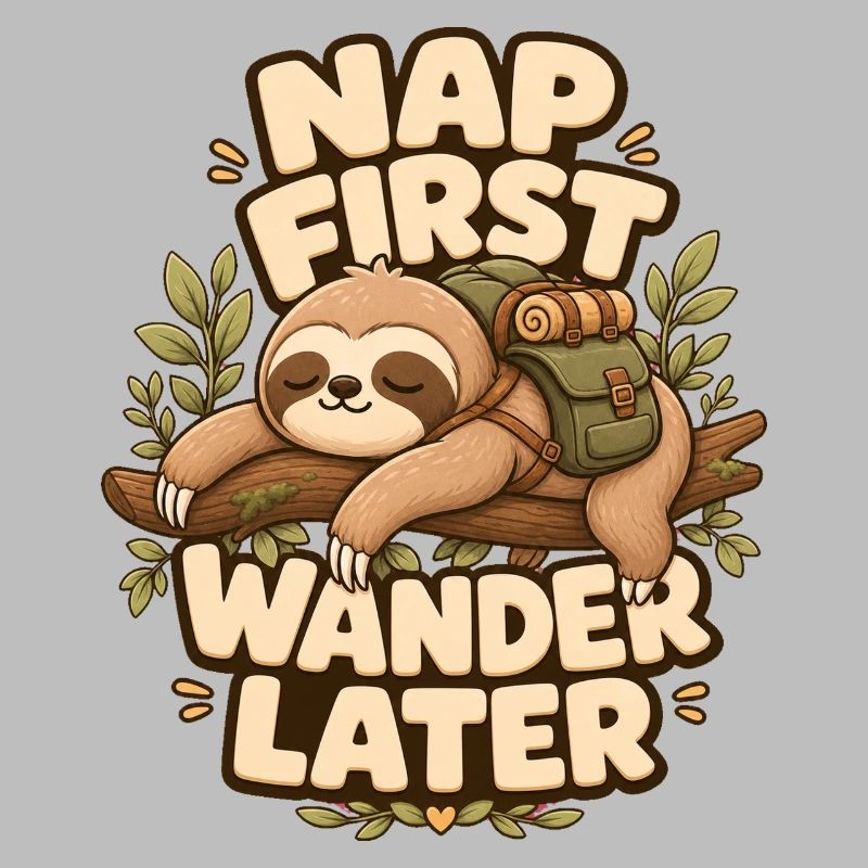 Nap First Wander Later Sloth