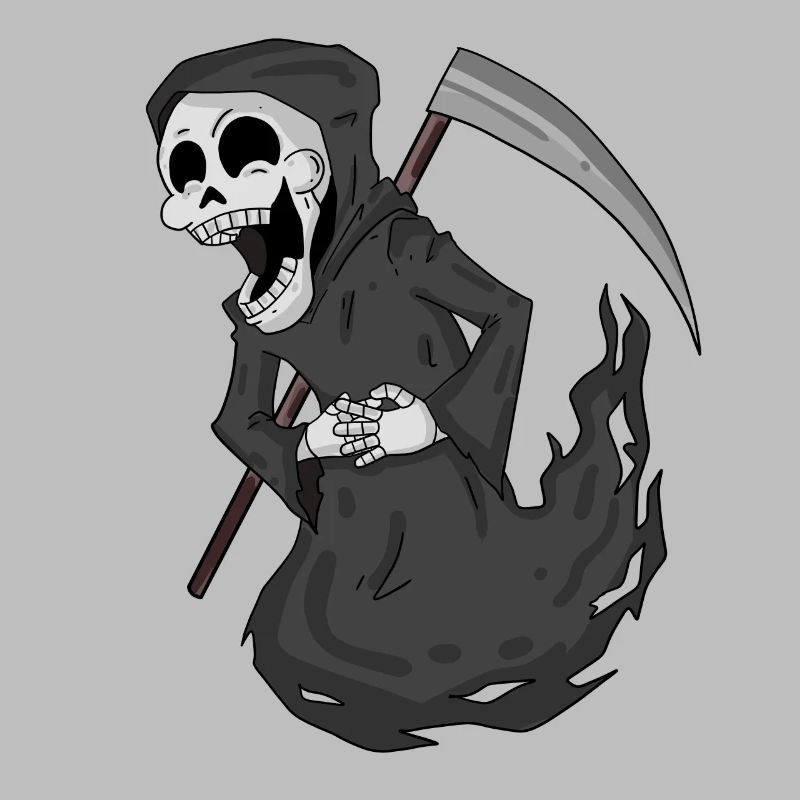 Grim Reaper laughs funny