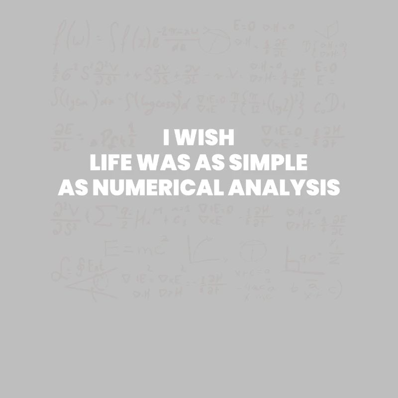 Wish life would be a simple numerical analysis