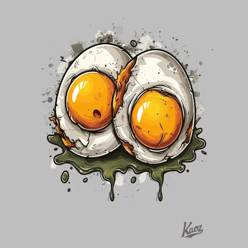 Fried eggs, 2 times boiled disgusting egg