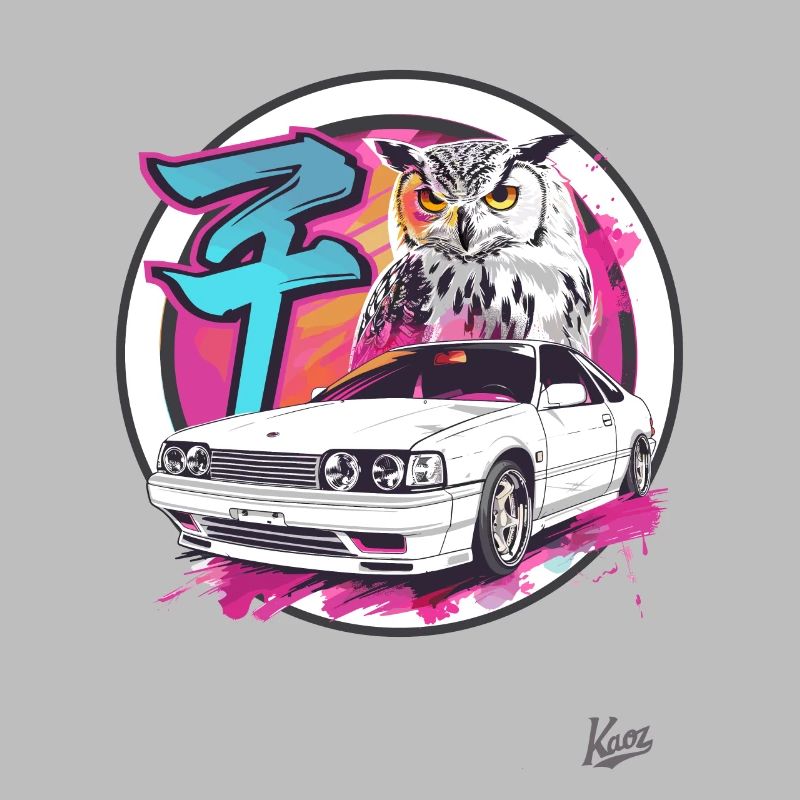 Farbexplosion: Eule und JDM Street Car