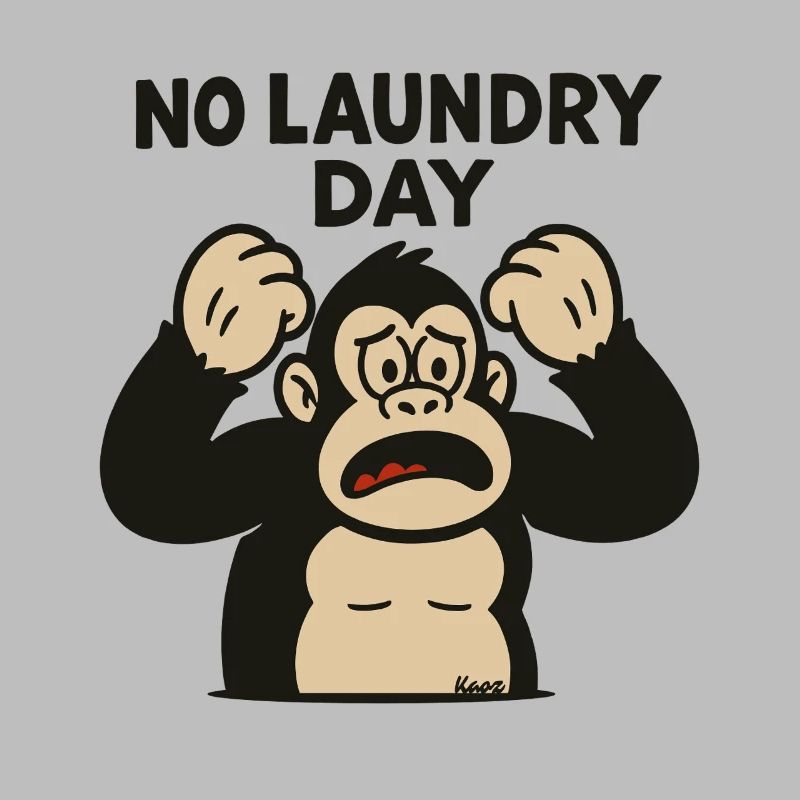 Monkey throwing a tantrum at laundry day failure