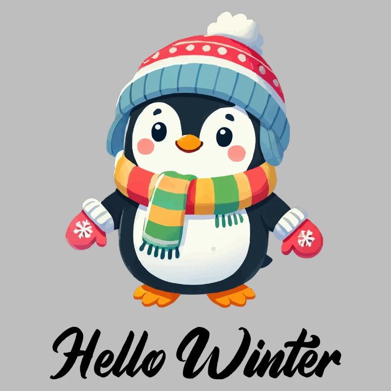 pinguin comic winter