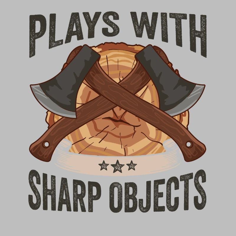 Logger Plays With Sharp Objects Axe Lumberjack