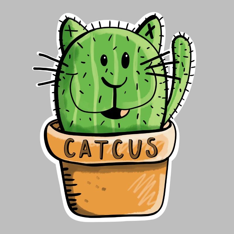 Catcus Cactus Cat - Cats - Cacti - Comic - Fun